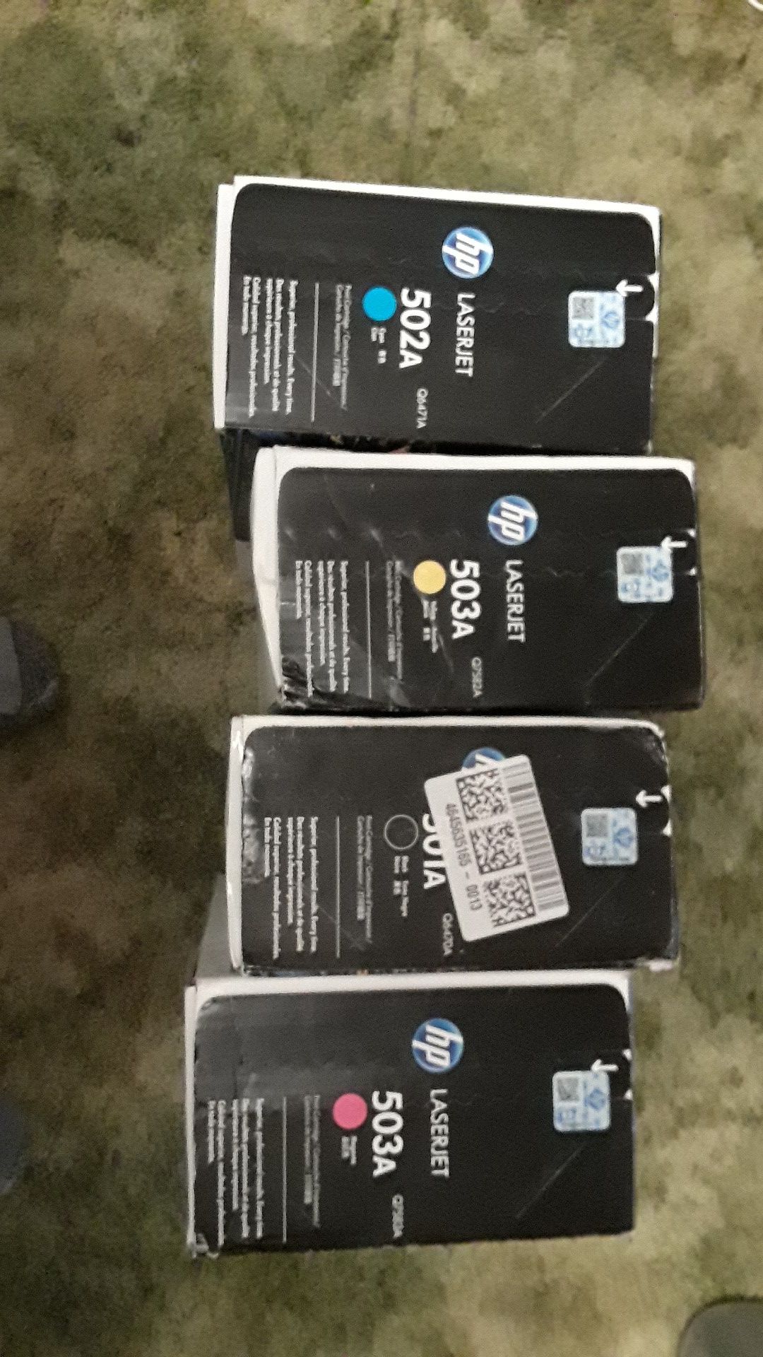 Hewlett Packard HP 501A 502A 503A 503A Black Yellow Magenta Cyan Sealed