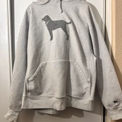 THE BLACK DOG Hoodie Sweatshirt XXL Light Gray Men's Heavyweight RN#109270