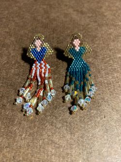 Beaded Guardian Angel Dangle Pin Jewelry