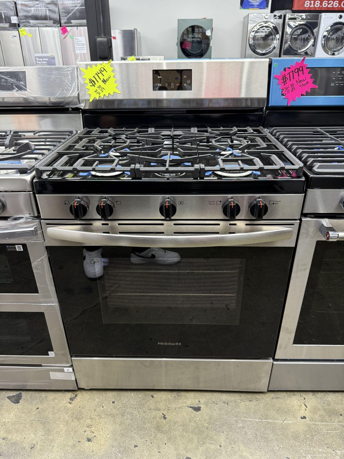 New open box Frigidaire Stainless steel 5 burner range stove