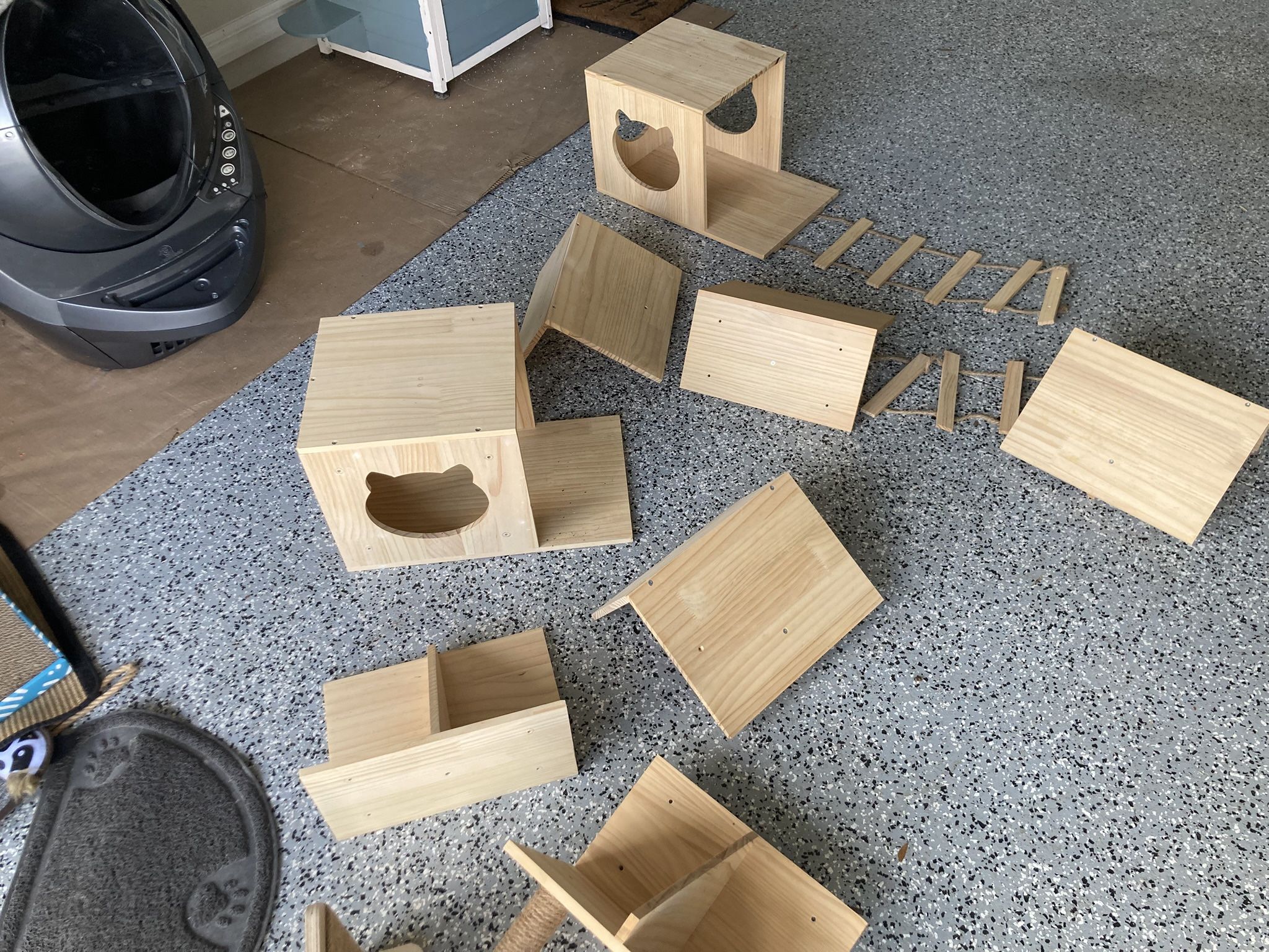 Cat Stuff - wall shelves and 3 tunnels