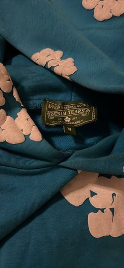 Authentic Denim Tears Cotton Wreath Hoodie – Royal Blue, Medium