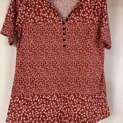 Medium Red Delightful Floral top