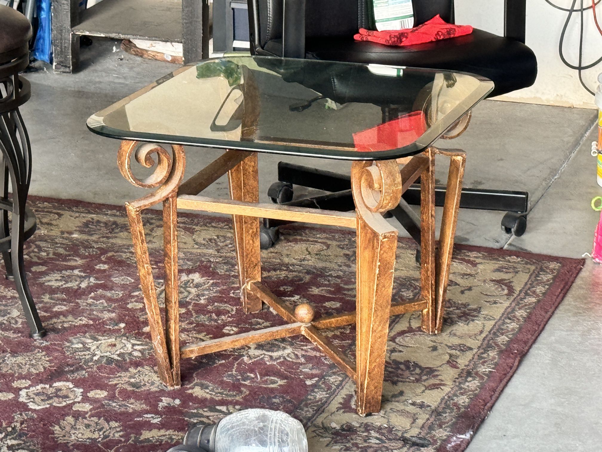 Pair of Bronze Rod Iron End TABLES