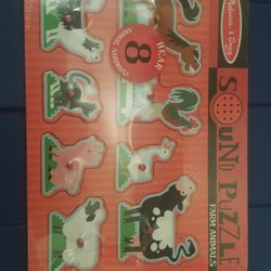 Farm Animals  Wooden Puzzle With Sound