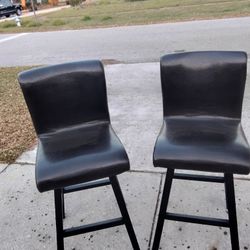 2 Black Bar Stools