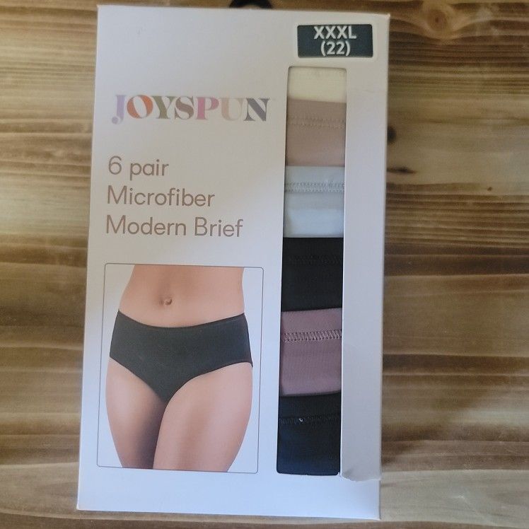 New Joyspun 6 Pair Microfiber Modern Brief Sz XXL 22