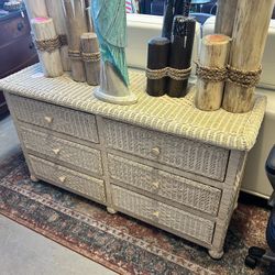 Vintage Wicker Dresser 