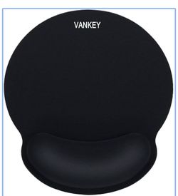 Vankey Mouse Pad with Wrist Cushion Support, Ergonomic Memory Foam with a Non-Slip Base for Laptop and Desktop Computer - Easy Typing & Pain Relief (P