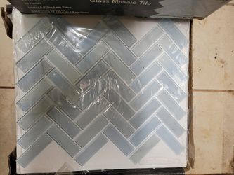 Orbit Herringbone Glass Tile