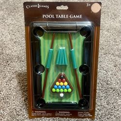 New Classic Games Portable Billiards Mini Tabletop Pool Table Game Set 8.5x5.75”