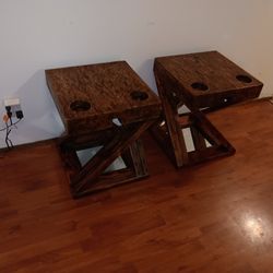End Tables Hand Made From Recycled Wood 