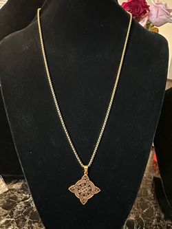Gold-Tone Celtic Knot Pendant Necklace stainless steel