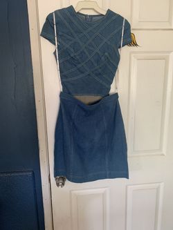 Tadashi Jean bodysuit and skirt size small