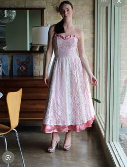 Vintage Jessica McClintock Gunne Sax Oink Lace Dress