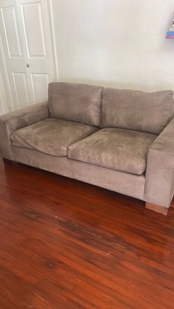 Gray Microsuede Two-Seat Sofa
