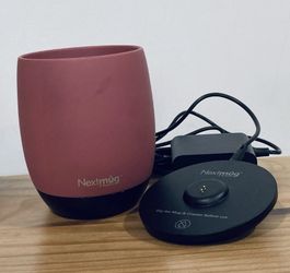 New NextMug By Nextboom - Burgundy- 14 oz - Self Heating Mug w/Charger