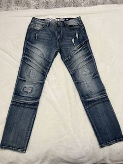 RGSTR Men’s Skinny Motto Distressed Jeans, LightWash Size 36x30.