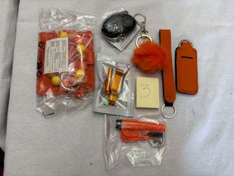 Orange Safety Keychain Bundle Set