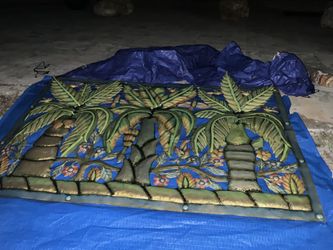 Metal Art Work 3d Bannana Palm Tree Mix VERY LARGE 46inX78in Give It About 5-6 In In Depth When Fully Articulated(been stored, so maybe a littlee flat