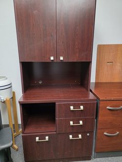 Bush Mahogany Lateral File and Hutch