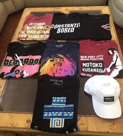 Men’s T-shirts. (Teens). ANIME PINK DOLPHIN HARRY POTER. Sz. M!! New Adidas Hat. Pall