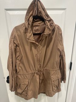 Tan Hooded Utility Anorak Jacket