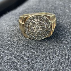 10k Gold /real 2ct Diamonds Rolex Men Ring Size 11/12