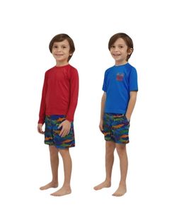 Lands' End Boys' 3-Piece Blue & Red Shark Print Swim Set - size available 3T,4T