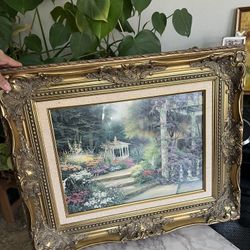 Vintage Floral Painting Prints in Gold Antique Framed Art  20x24in