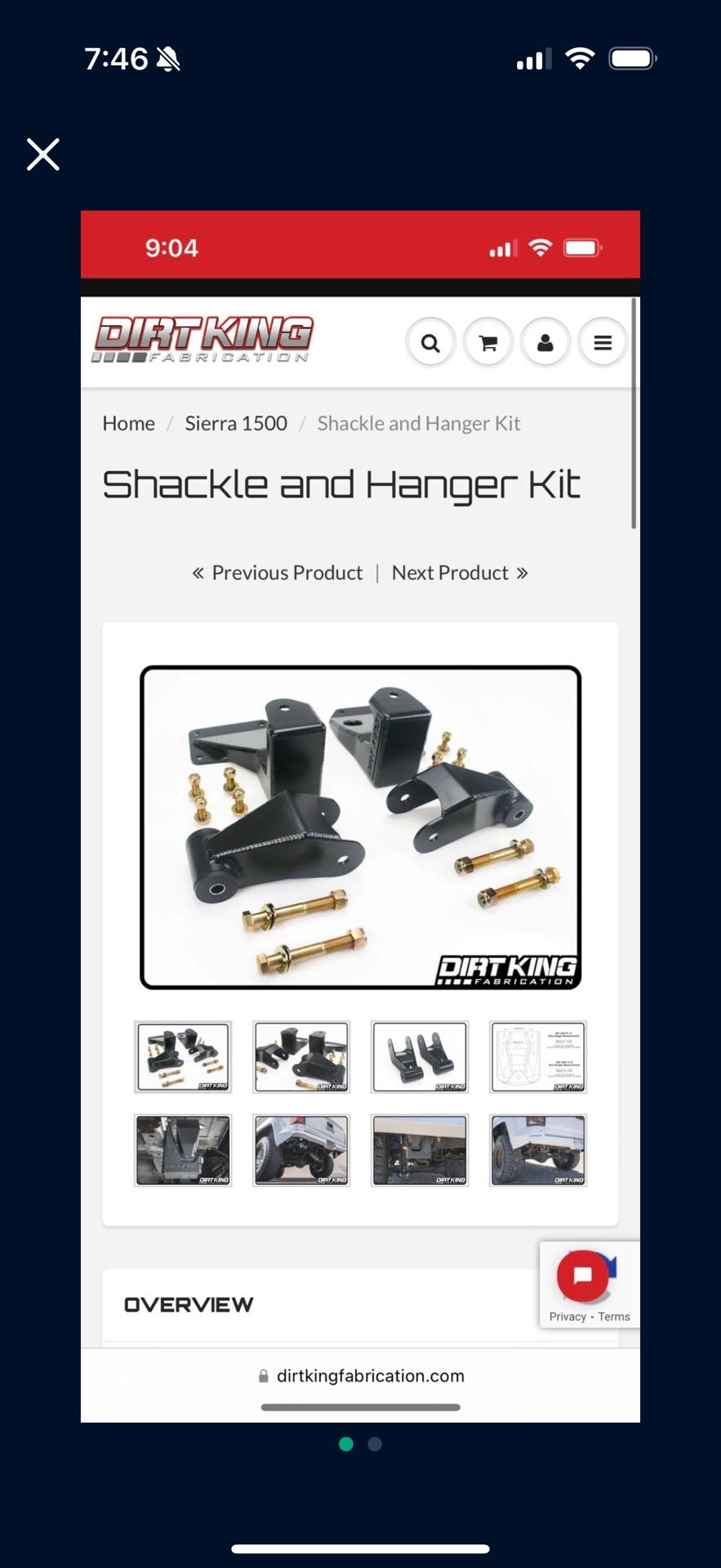 Dirt King Long Travel Shackle And Hanger Kit 2014-2018 Silverado/Sierra 