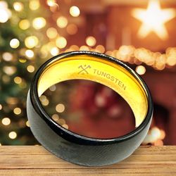 TUNGSTEN MANLY BANDS - 14K Yellow Gold Plated Sleeve