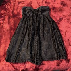 Strapless Black Silk Dress - By Express 