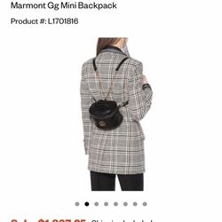 NWT Gucci Marmont GG Mini Black Leather Backpack 100% Authentic 