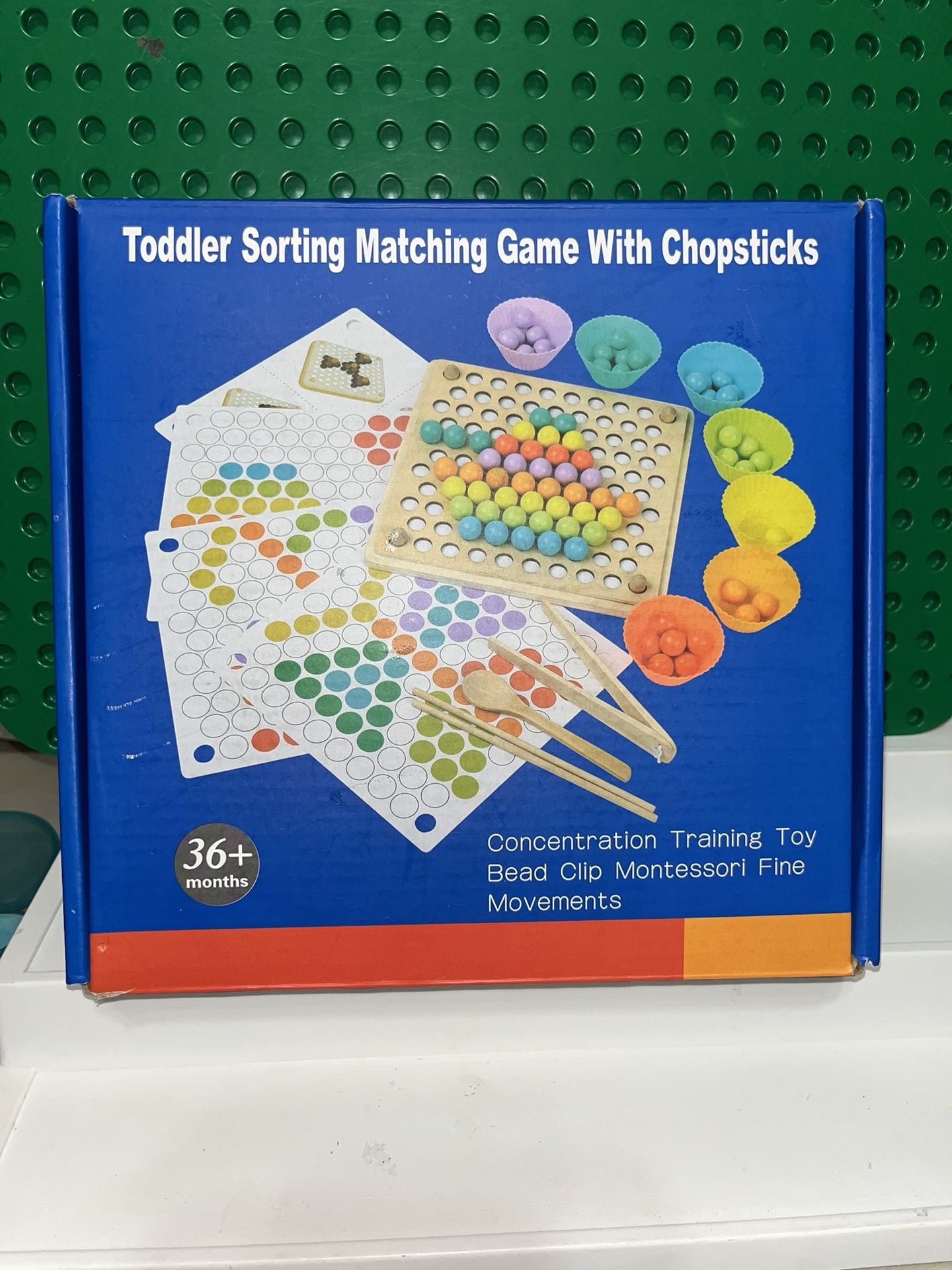 Toddler Sorting Matching Game with chopsticks