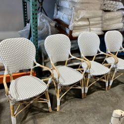 Sika Design Isabell Rattan Armchairs (Set of 4)-Grey/White