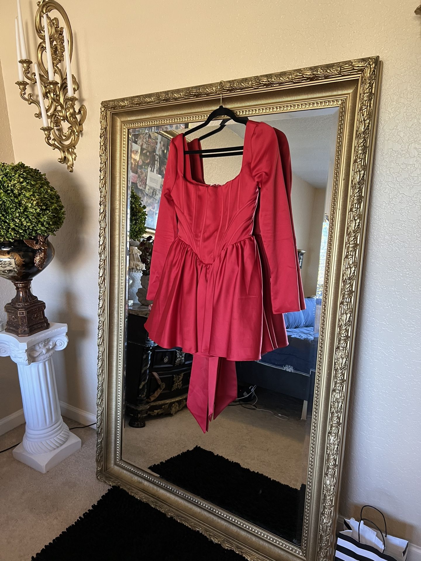 House of CB Nina Bow Back Long Sleeve Corset Minidress