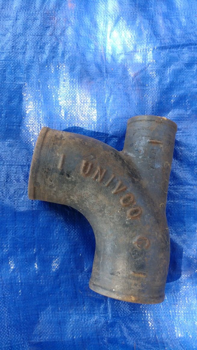3x2 Cast Iron No Hub Low Heel 1/4 Bend