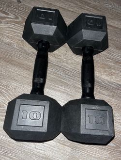 10 Pound Rubber Dumbbells