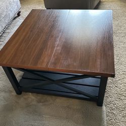 Metal And Wood Coffee Table