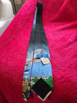 Vintage 1997 Looney Tunes "Stamp Collection" Neck Tie - Bugs Bunny & ACME