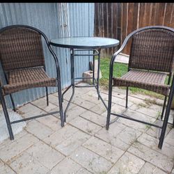 Patio Table And 2 Large Chairs 