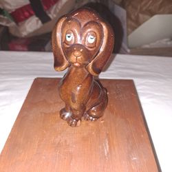Vintage dog figurine with big floppy ears.  Japan.