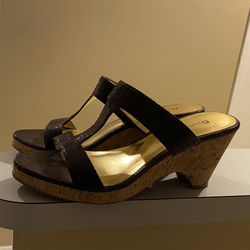 Dark brown Wedge designer shoes by Aetienne Aigner