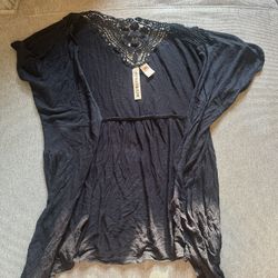 Black Short Sleeve Cardigan