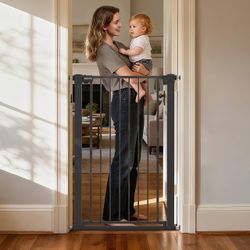 KODYRU Tall Safety Dog Gate (Black, 29.7-45.2")