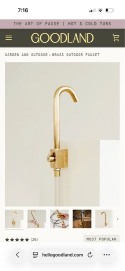 Goodland Raw Brass Outdoor Faucet