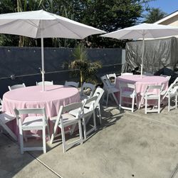 Tables Umbrella Chairs