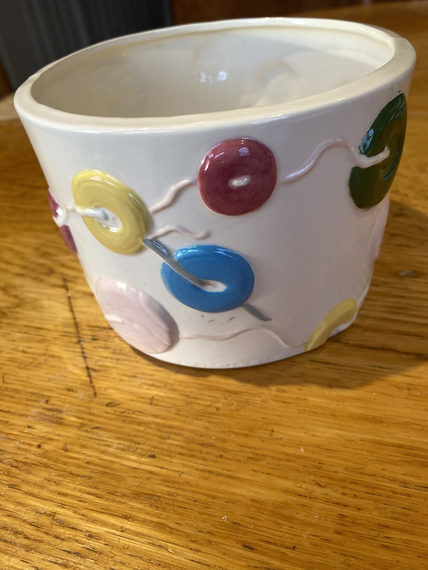 Ceramic Decorative Bowl – Raised Button Design