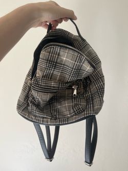 Mini Plaid Backpack with Black Straps